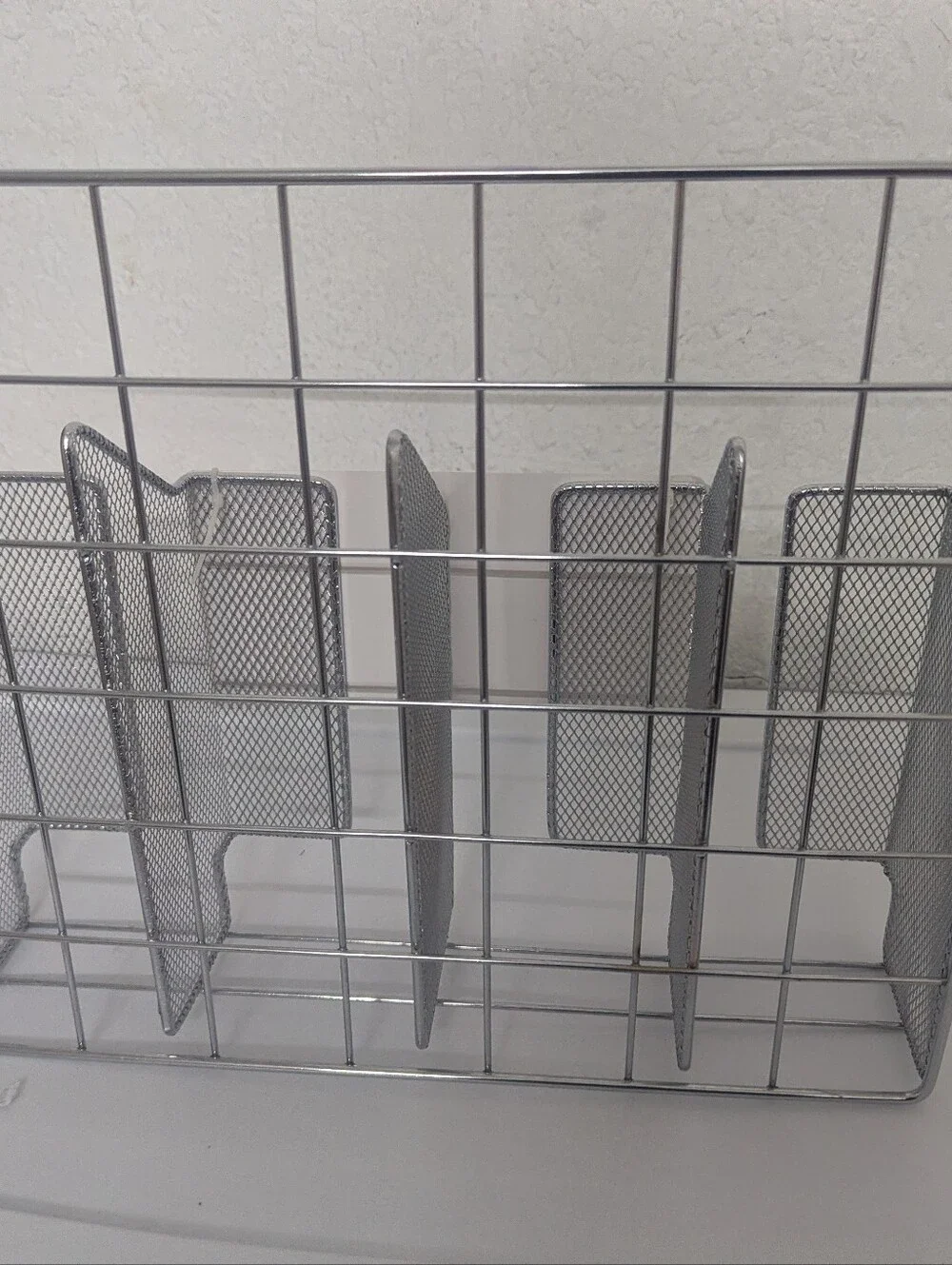 Silver Mesh Wrap Organizer Rack